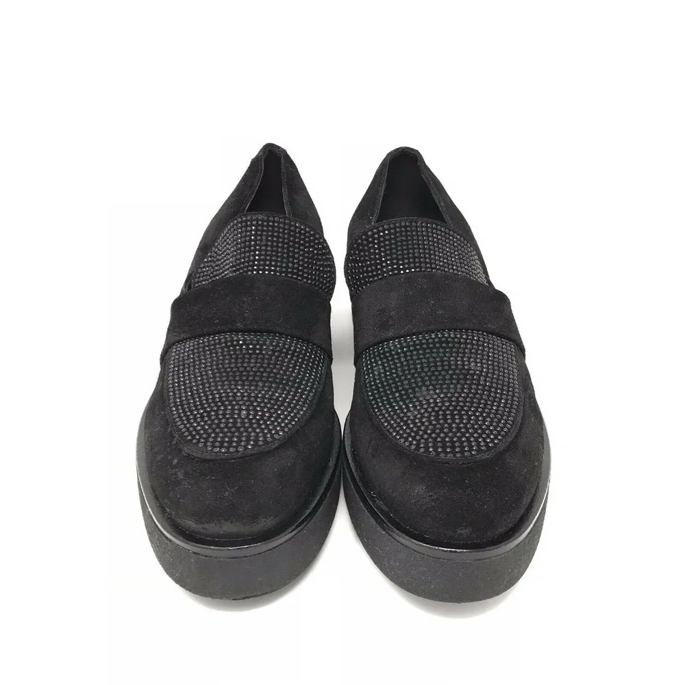 Sesto Meucci Black Suede Stud Platform Shoes 9